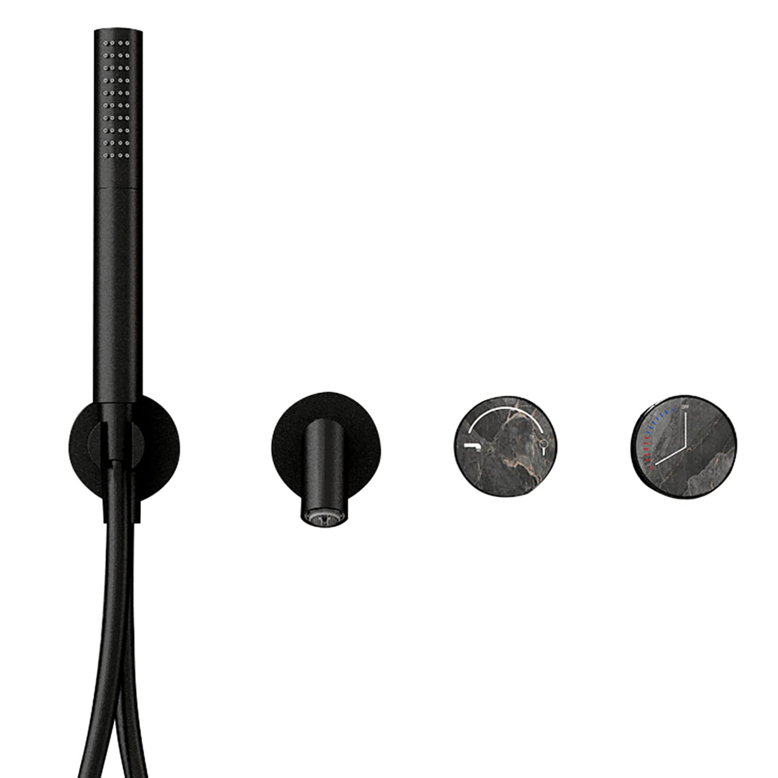 GLJTUO Bathtub Faucet with Handheld Shower, Tub Faucet Wall Mounted Tub Tap Brass Tub Filler Faucet Double Handle Filler Mixer Tap with 1.5M Shower Hose,White,Black