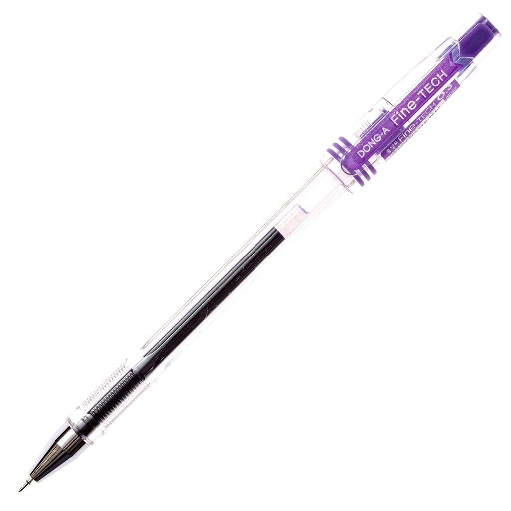 DONG-A Fine-Tech, 0.3mm, Gel Ink Roller Ball Pens, Violet (Pack of 12)