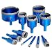 12 Piece Diamond Core Drill Bit Set, 6-50mm Diamond Tile Hole Cutter Set, Hole Saw diamond Drill Bits for Precise Drilling in Porcelain, Ceramic, Granite, Stone and Glass Bottles