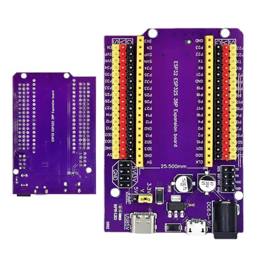 Junta ESP32 | Módulo ESP32S de la Placa de Desarrollo portátil de 38 Pines: módulo inalámbrico WiFi, Chip BT, Placa de expansión ESP32 Multifuncional para programación