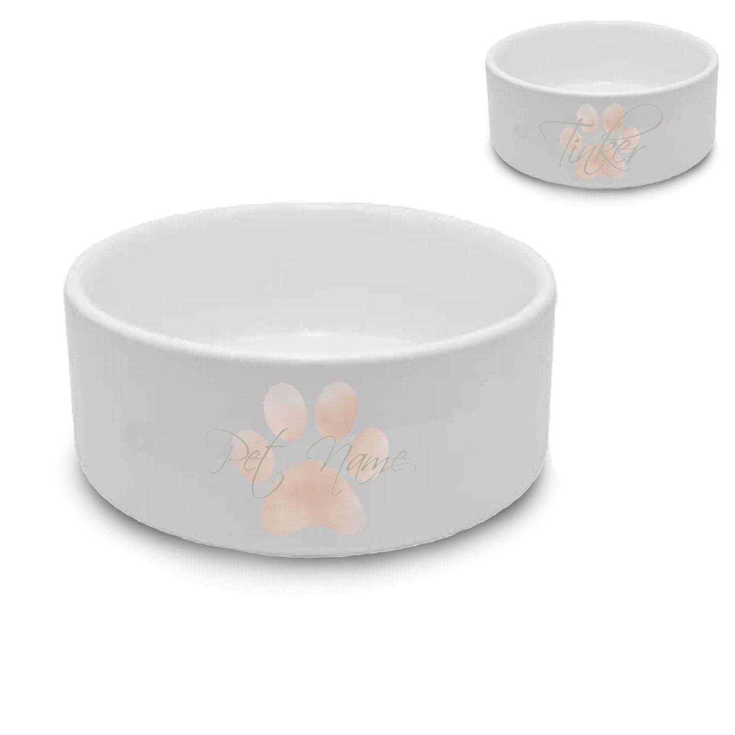 Personalised Dog Bowl with Paw Print Design, Personalise with Any Name for Any Canine Friend