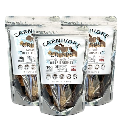 Carnivore Crisps, Grass-Fed and Finished Beef Brisket, Beef Crisp...