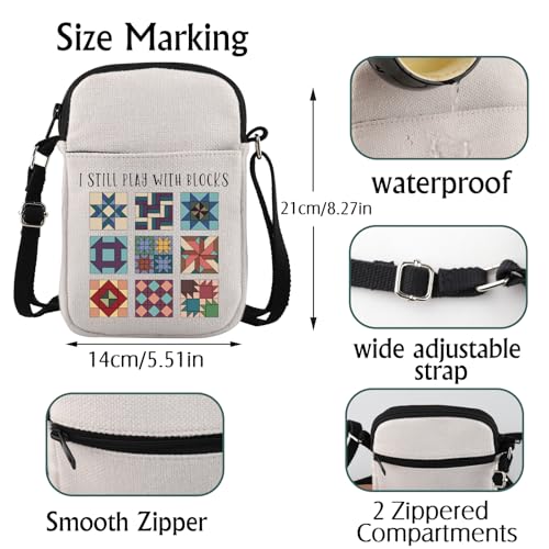 Quilting Gift I Still Play with Blocks Crossbody Bag Quilt Retreat Gift Quilt Block Gift3