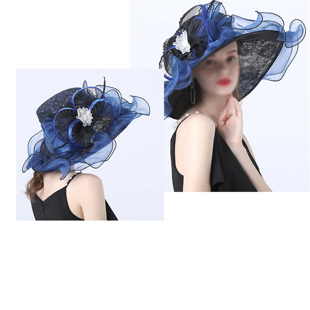 Cappello da Donna con Cornice Estiva in Pizzo Riccio Casual Cappello Parasole per Appuntamenti con Temperamento per Feste
