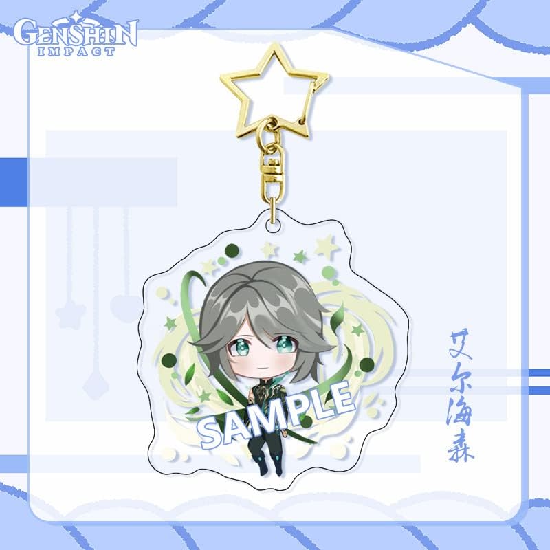 Miniatura 2 de CHERSE Genshin Impact - Llavero de acrílico, figura de Genshin Impact linda figura, accesorio para teléfono