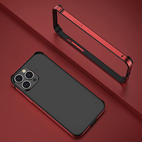 Coque aluminium pour iPhone 13 et 12 Pro avec bumper TPU rouge