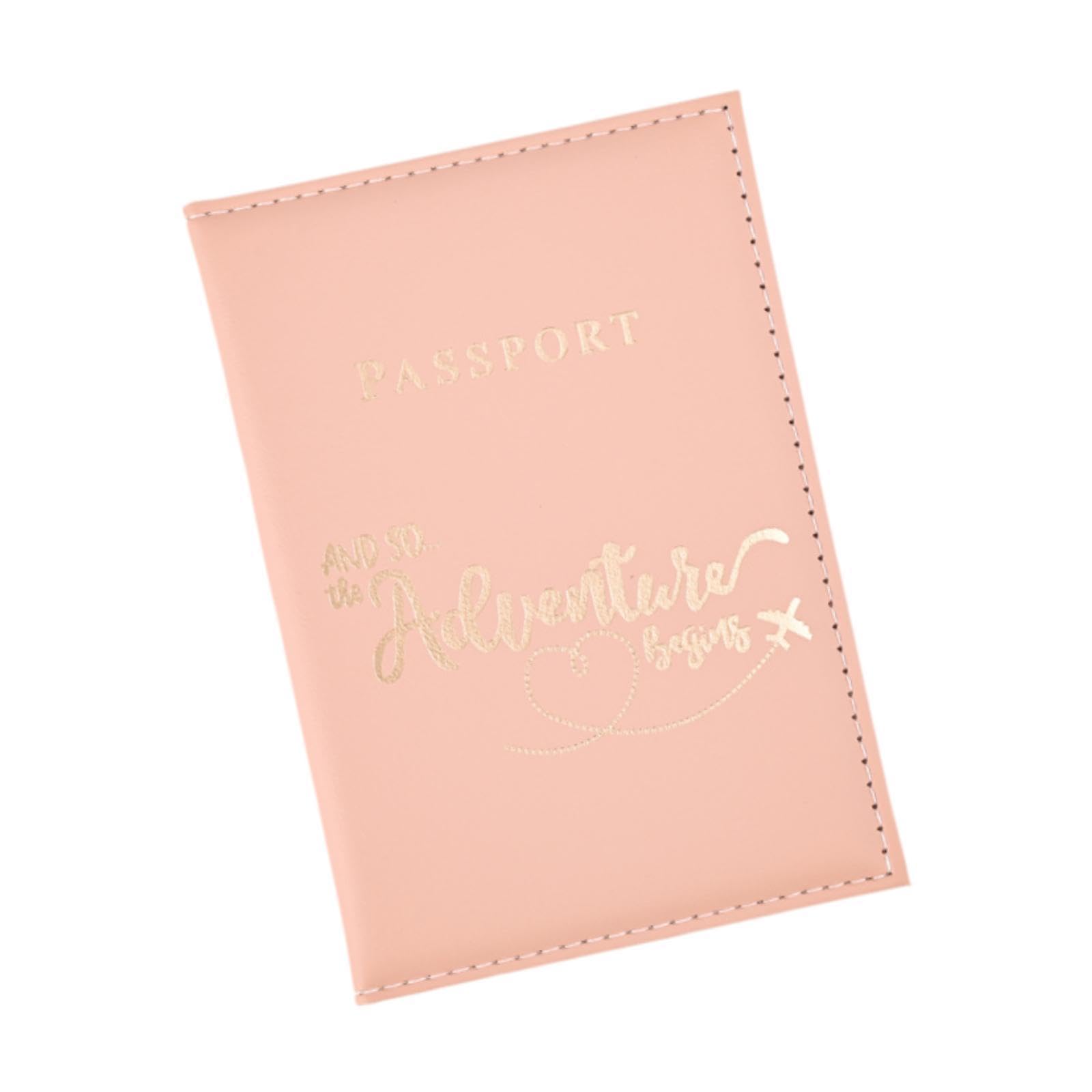 TRENDIVIBE PU Passport Purse Protection Passports ID Card Case Woman Man Passport Cover Pink-image-39