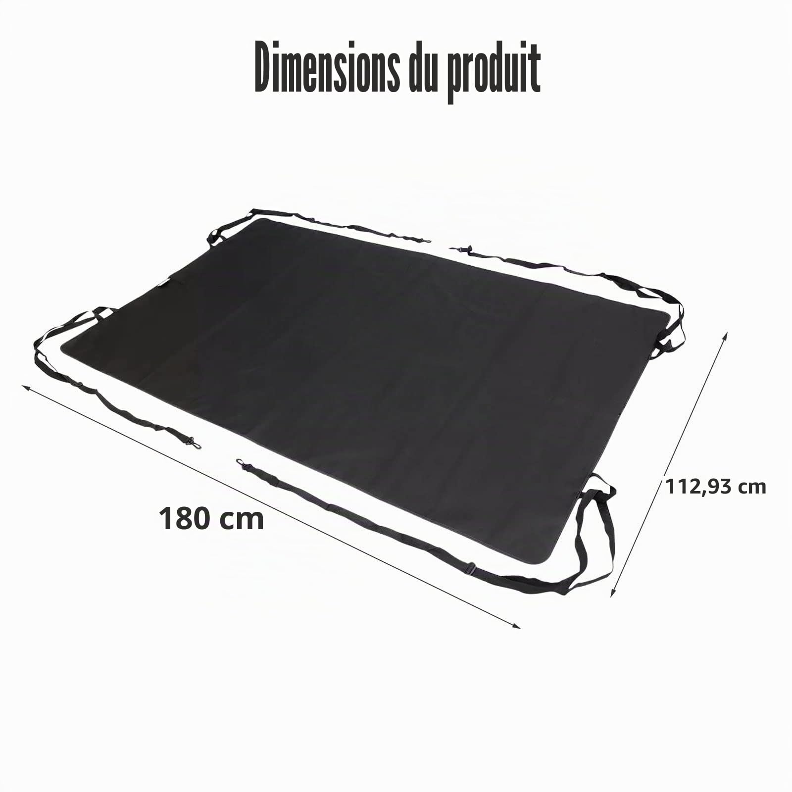 Housse de Protection pour Porte Arrière de Fourgon Compatible avec VW T5 T6, Transit Custom et Renault Trafic 2001-2024, 600D Tissu Oxford Auvent pour Porte de Grange Noir avec Clips de Fixation
