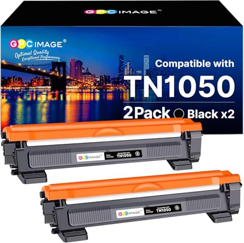 GPC Image TN1050 Cartuchos de Tóner reemplazo Compatible para Brother DCP 1510 DCP 1512 HL 1110 HL 1210W DCP 1612 DCP 1610W HL 1112 MFC 1810 MFC 1910W Impresora (1000 páginas)