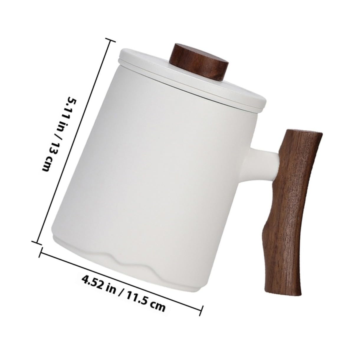 SOLUSTRE Taza de Cerámica Diseño Elegante y Minimalista y Mango de Madera de 360ml con Filtro para Infusiones para Diversas Ocasiones