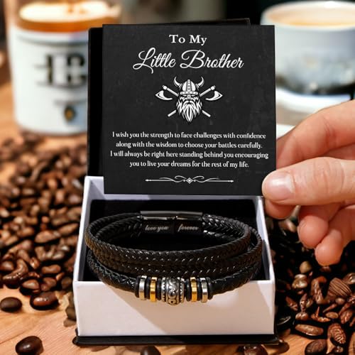 Brother Bracelet From Sister With Message Card And Gift Box, To My Brother Love You Forever Bracelets, Brothers Bracelets For Men, Meaningful Gifts For Him Birthday Christmas4