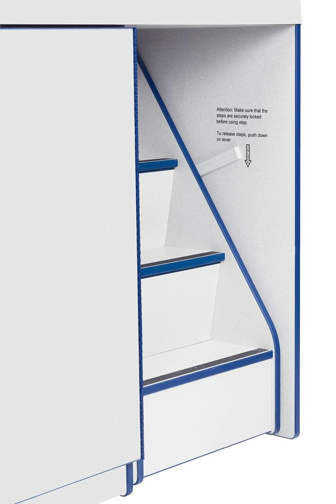 Jonti-Craft Rainbow Accents 5148JC003 Diaper Changer with Stairs, Right, Blue