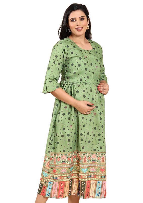 Image of RITIJYA Zipless Feeding Kurtis & Dresses for Women | Zipless Maternity Wear Gown Pregnancy Dress for Nursing Mothers | Viscose Rayon | Stylish & Comfortable | S to 4XL | Washable & Durable