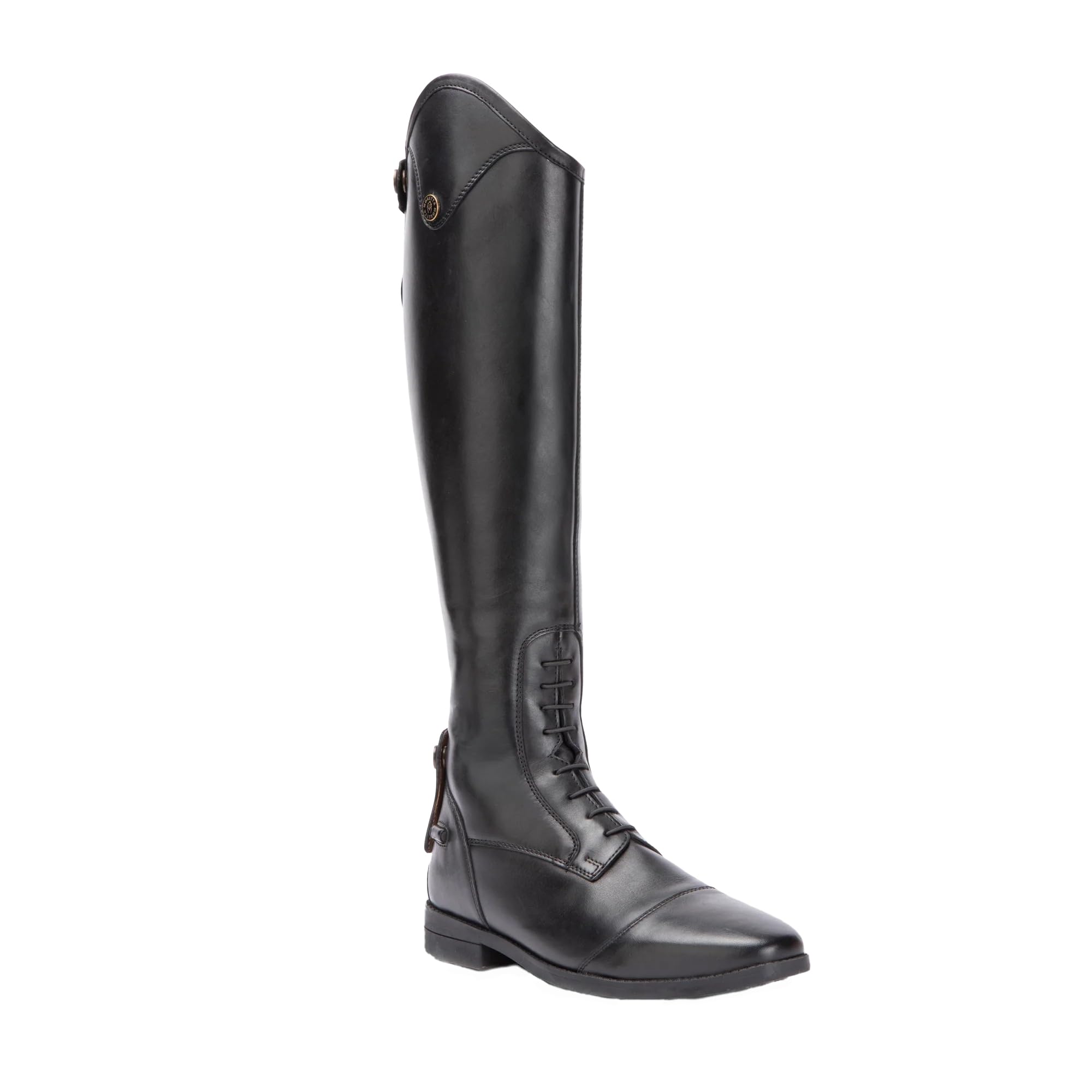 Moretta - Kinder Lange Reitstiefel Ortona, Leder (32 EU) (Schwarz)