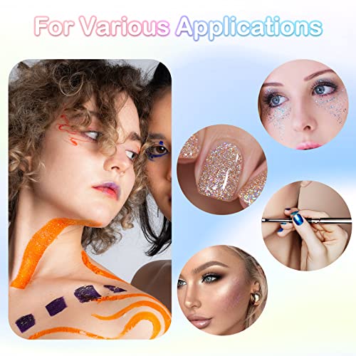 image for HTVRONT Holographic Fine Gold Glitter Powder - 50 g Extra Fine Glitter