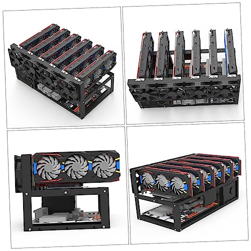 Soporte abierto para GPU Mikikit para minería con espacio para fuente miniatura 2