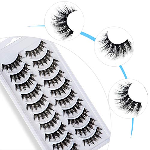 10 Pairs False Eyelashes Kit With Eyeliner False Eyelashes Kit 5D False Eyelashes with Glue Eyeliner - Thumbnail 5