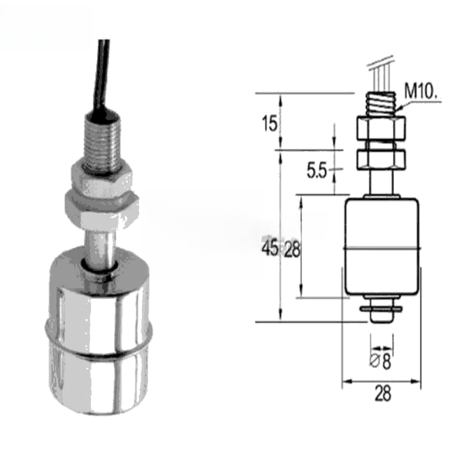 220 V Automatyczny czujnik poziomu 45 mm