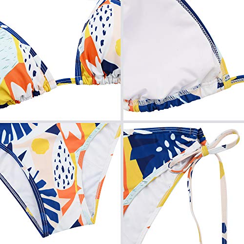 Image of Century Star Women Cute String Triangle Bikini Sets - Swimsuits Two-Piece Tie Side Adjustable Ties Halter Bathing Suit