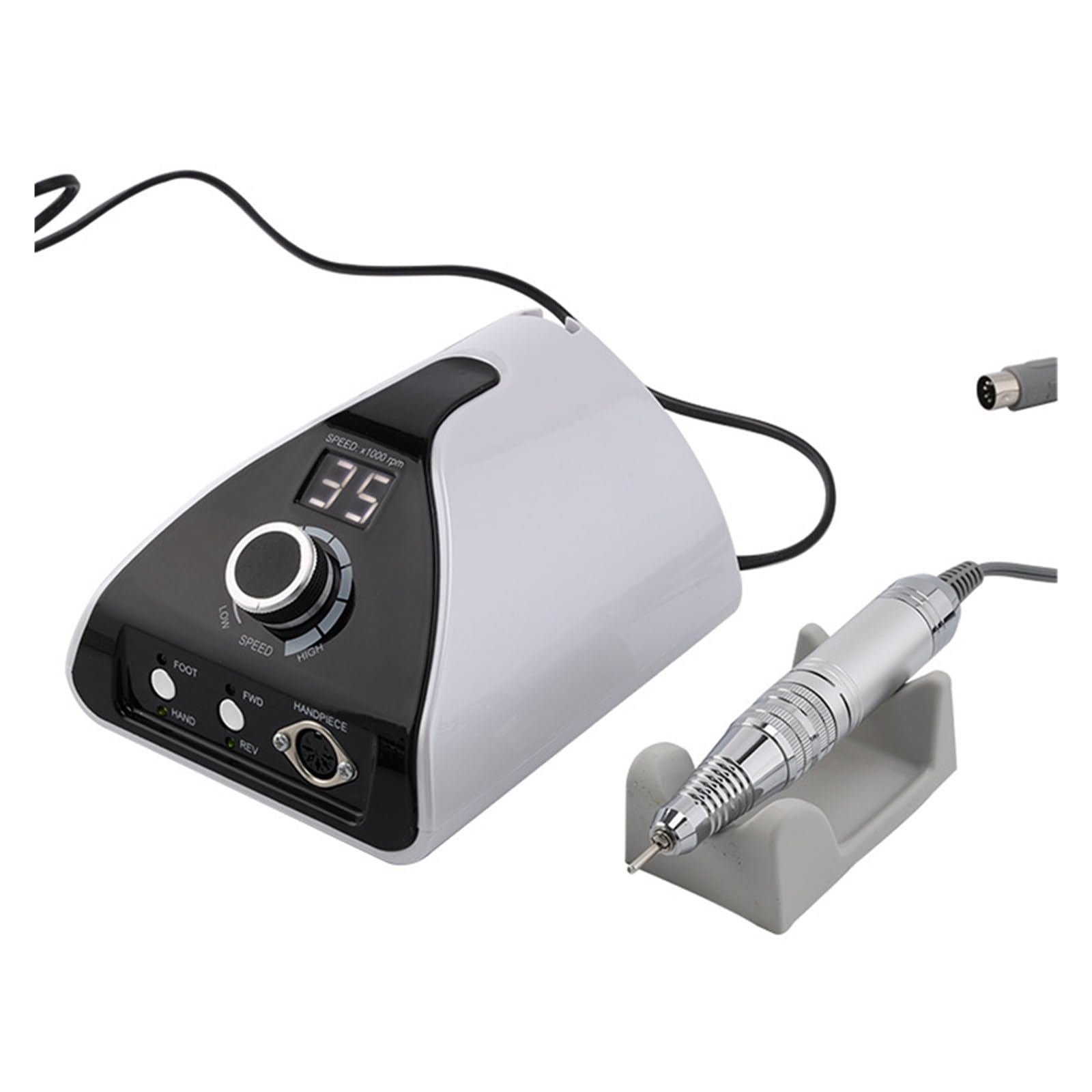 Torno para Uñas, Máquina de taladro de uñas manicura, fresado de uñas profesional de 35000 RPM, maestro de uñas eléctrico de gran potencia for herramienta de salón de uñas(Bianco)