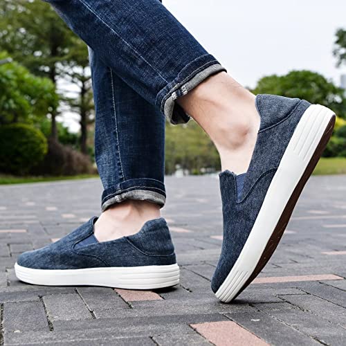 Image of konhill Mens Slip On Loafers Sneakers - Casual Knit Walking Shoes for Men, Lightweight Breathable Memory Foam Boat Shoes, Comfortable Slip-On Driving Loafers for Work Travel Beach