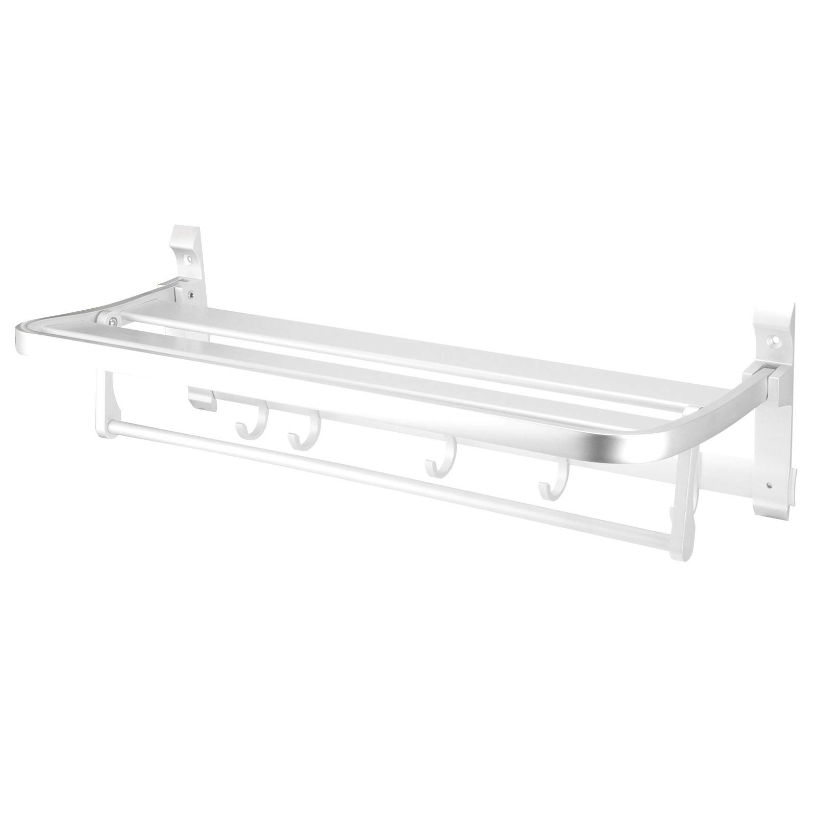 Fafeicy Półka do Przechowywania White Space Aluminiowy Składany Wieszak na Ręczniki z Ukrytymi śrubami Montażowymi Składany Wieszak na Ręczniki do łazienki Toaleta Organizer ścienny Kąpielowe