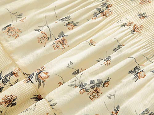 NASHALYLY Women's Chiffon Elastic High Waist Pleated A-Line Flared Maxi Skirts4