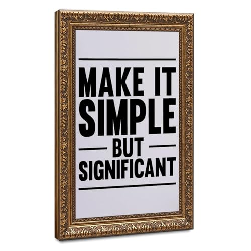 Poster Make It Simple But Significant cadre doré rétro salon Mnyuein