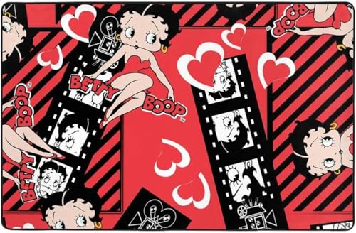 おしゃれ ベティ・ブープ ラグ ラグマット カーペット 約100 * 150 Cm カーペット対応 こたつ敷き 長方形 滑り止め付き ウォッシャブル オールシーズン適用