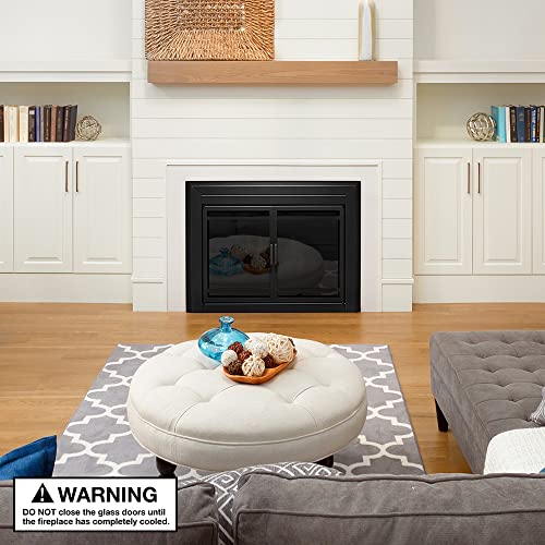 Image of UniFlame Kendall, Cabinet-Style Fireplace Doors, Color: Black, Size: Small