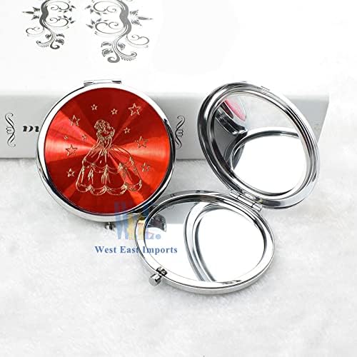 Miniatura 7 de WE Mis Quince Años (12 PCS) Sweet 15, Sweet Sixteen, Quinceañera, Mis 15 Años Espejo Compacto (Rojo)