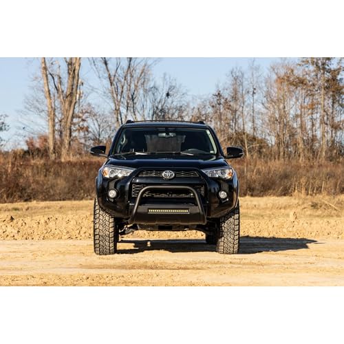 Image of Rough Country Black LED Bull Bar for Toyota 4Runner (2010-2024) - 20in LED Light Bar
