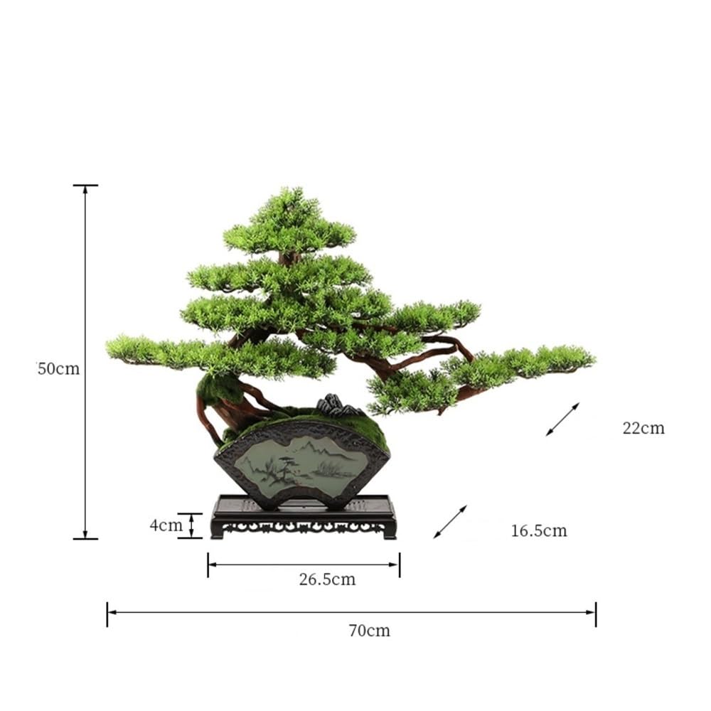 Sztuczne rośliny Sztuczne drzewko bonsai z ceramiczną płytą i podstawą do salonu, biura, na biurko, sztuczne drzewo