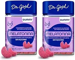 Kit 2 Suplemento Melatonina Fini 60 Gomas Morango - Dr. Good