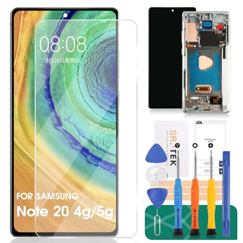 OLED for Samsung Note 20 Screen Replacement for Samsung Galaxy Note 20 5G/4G LCD Digitizer Repair for SM-N981U Screen Replacement Touch Display Assembly with Frame SM-N980F(with Fingerprint) (Green)