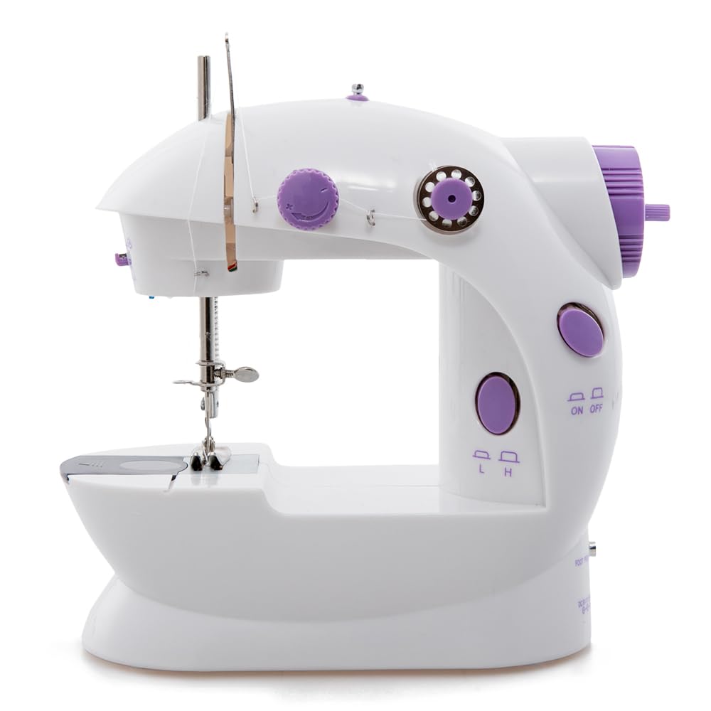 Mini máquina de coser portátil para principiantes, adultos, manualidades eléctricas, máquina de reparación, máquinas de coser eléctricas overlock para coser sedas, mezclilla, lana, cuero 4