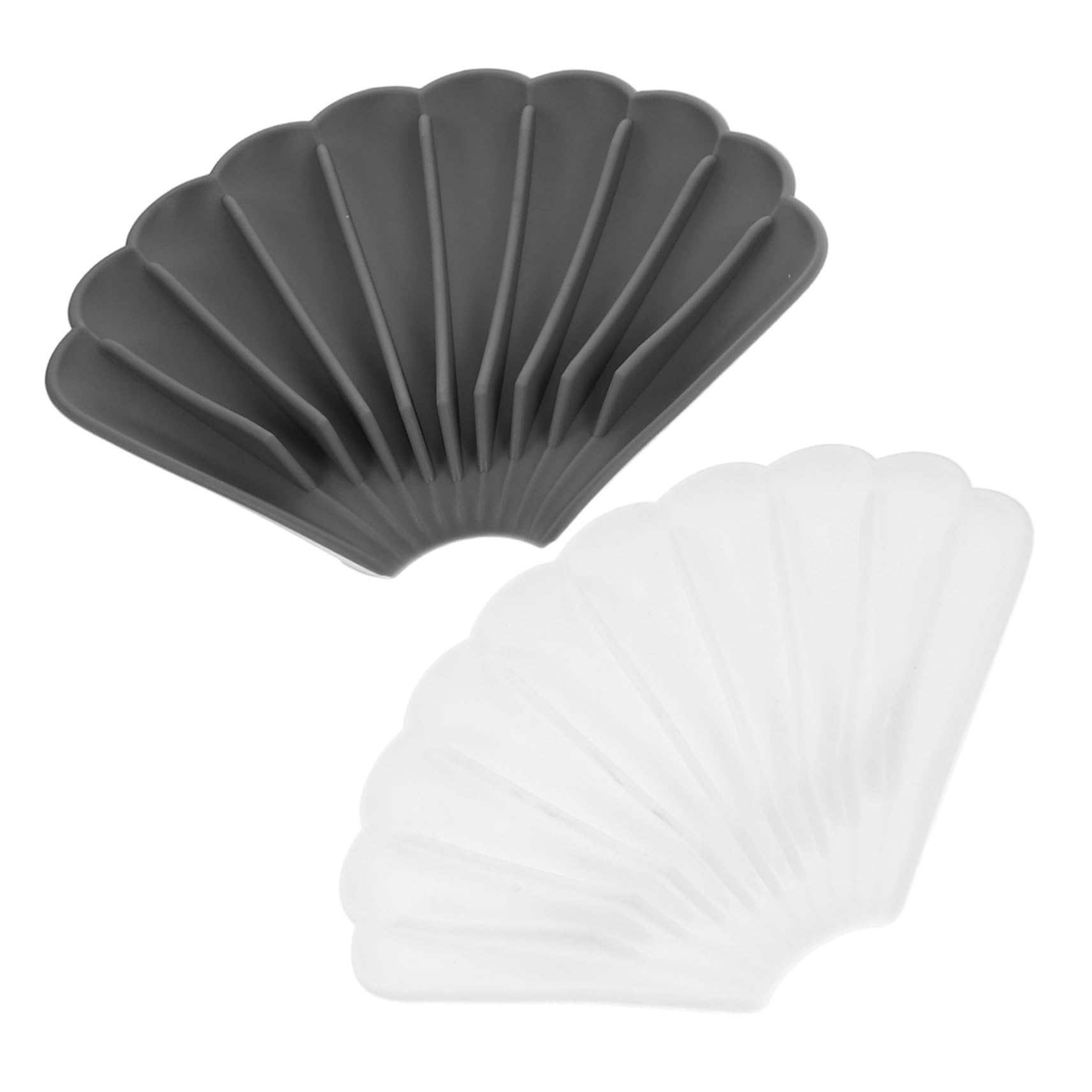 Cabilock Jabonera De Silicona con Drenaje Soporte para Jabón Antideslizante Resistente Y De Limpiar para Baño Y Cocina Diseño Gris Y 2 Piezas X 5