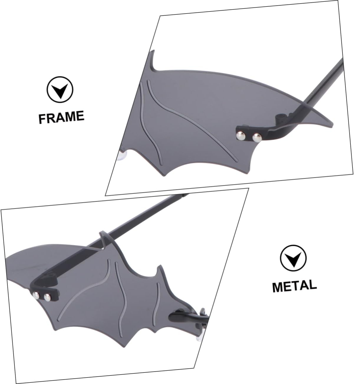 LABRIMP 1pc Bat Shape Sunglasses for Halloween Parties Glasses Props for Cosplay and Costume Events Creative Festive Eyewear Sturdy Design