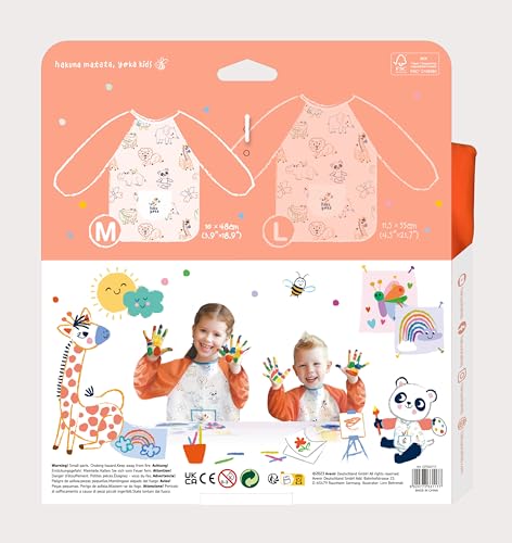 Haku Yoka Artist Apron, Cute Animals Theme, Impermeable, Easy to Clean Apron for Boys and Girls Size Small, 3-5 Years - Image 3