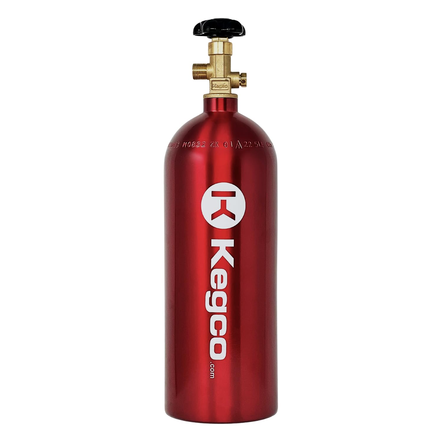 Kegco 3PB5-RED 5 lb. Aluminum Co2 Tank with Electric Red Epoxy Finish