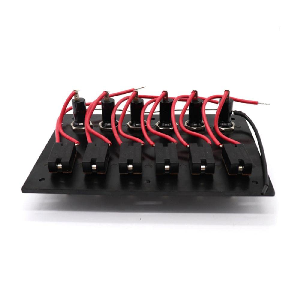 Pannello interruttore a bilanciamento 6 marce da 12/24 V impermeabile con presa USB doppia, caricabatterie, voltmetro, adatto per barca, marina, yacht, camper