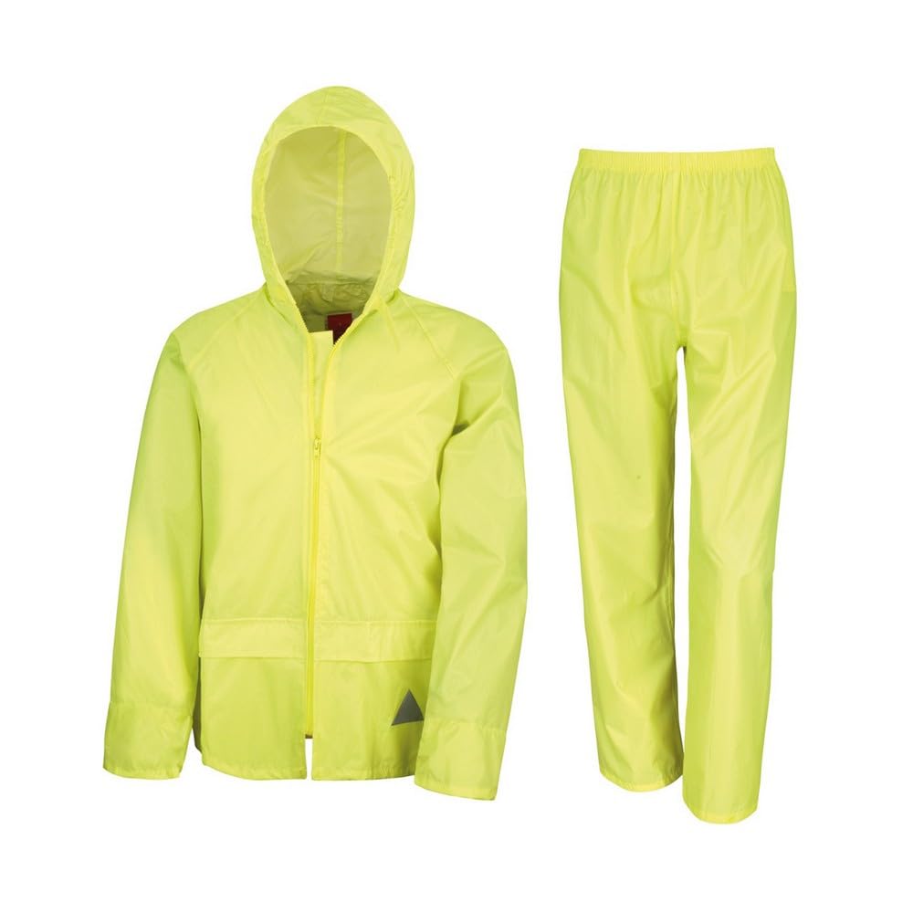 Result Waterproof Jacket/Trouser Suit in Carry Bag Neon Yellow XL