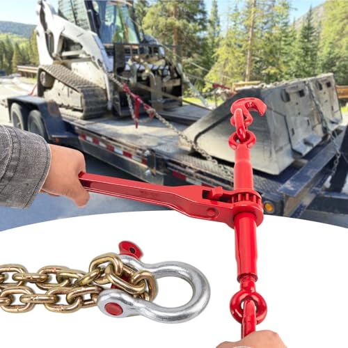 Image of Chain Binders, Transport Chain, Tie Down Chain and Binder 3 /8''-1 /2'', 10Ft Chains with G70 Hooks, Ratchet Load Binders 9215Lbs Working Strength, Towing Chain for Flatbed Trailer Truck