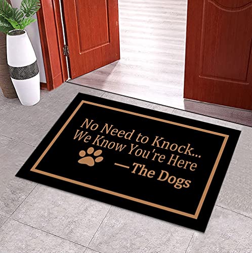 Bioputty Welcome Mat for Front Door-No Need to Knock We Know You're Here Doormats Washable Bathroom Rugs Paw Mats,Non Slip Absorbent Entrance Floor Mats for Home/Porch/Kitchen/Indoor/Outdoor