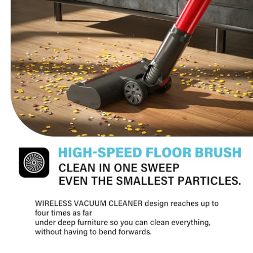 Stanew Cordless Vacuum Cleaner, 150W Stick Vacuum Cleaner for Home, 4-in-1 Rechargeable Vacuum Cordless, LED Light, Powerful Suction, 40 Min Runtime, Vacuum for Hard Floor Pet Hair and Car