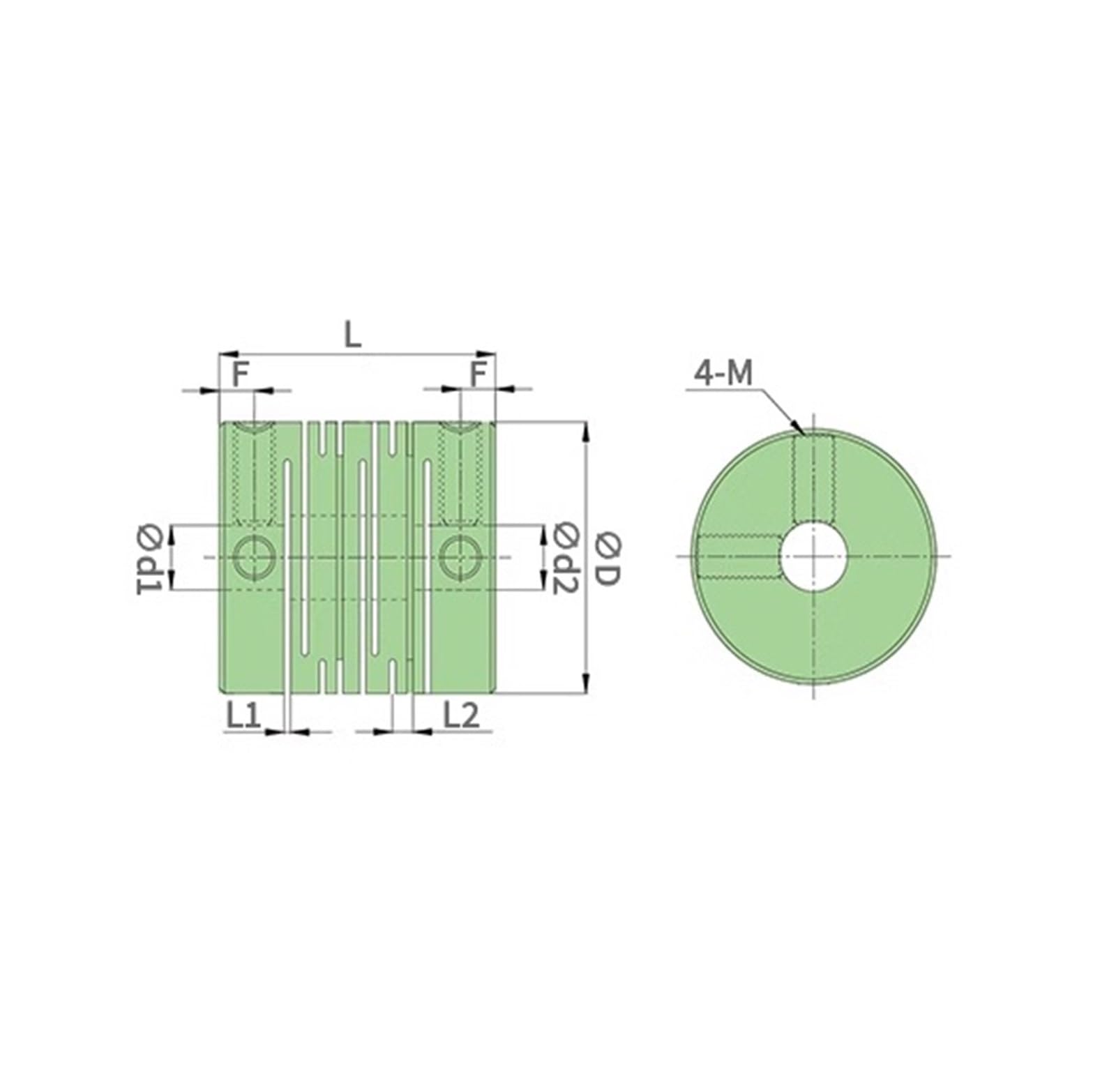 Acoplamiento de piezas CNC de acoplador flexible de acero inoxidable 50X71(CIG-50X71-12x16)