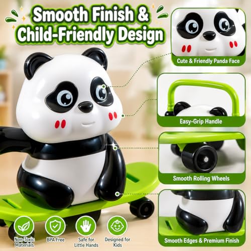 Image of 3-in-1 Panda Toy with Skateboard, Hula Hoop and Jump Modes, Durable Plastic, Lightweight, Indoor and Outdoor Active Play