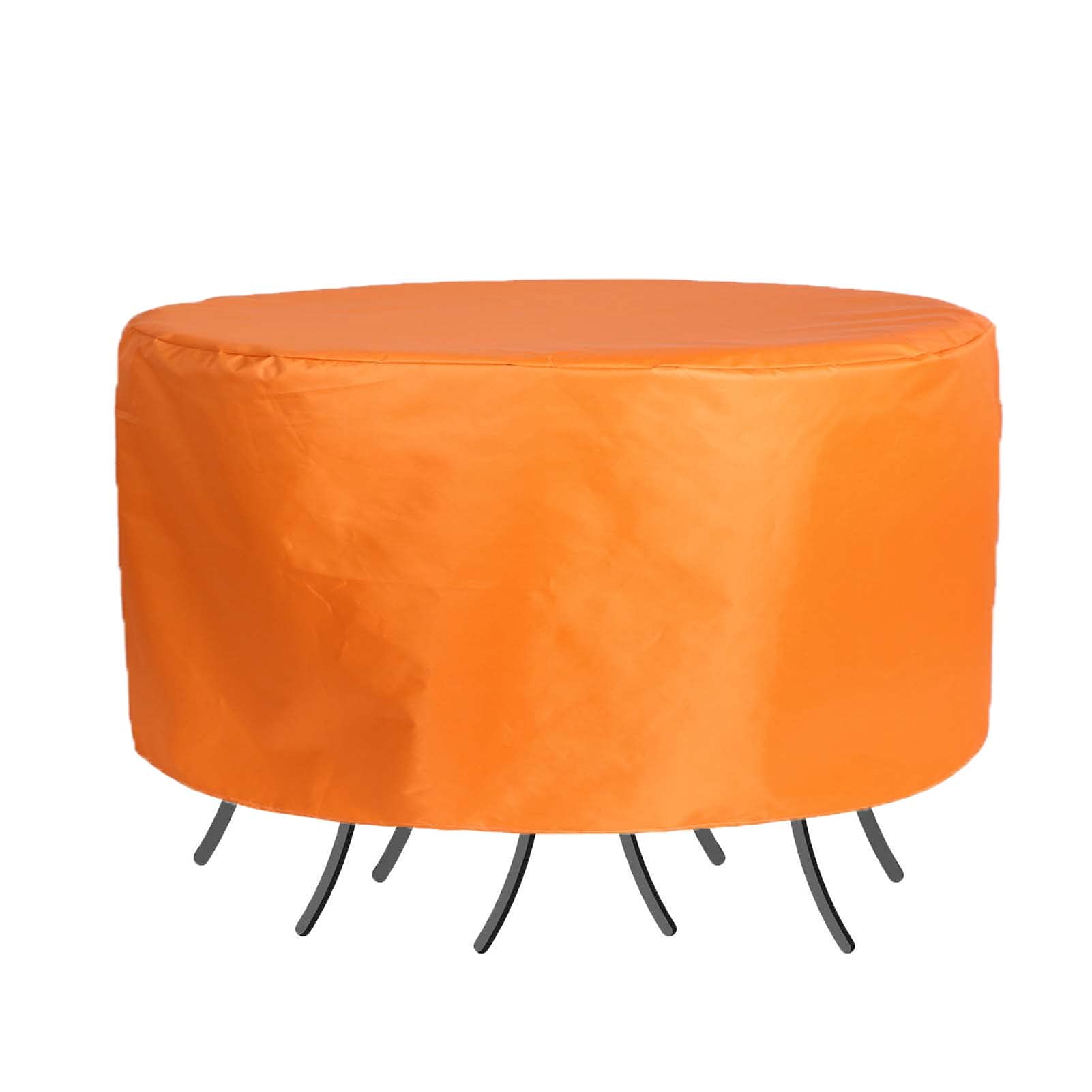 Gardeneea Waterproof Outdoor Round Table and Chairs Set Cover Heavy Duty 239x80cm Patio Furniture Cover UV Resistant for Outdoor Furniture Protects Patio Table and Chairs (Orange 235x85cn)