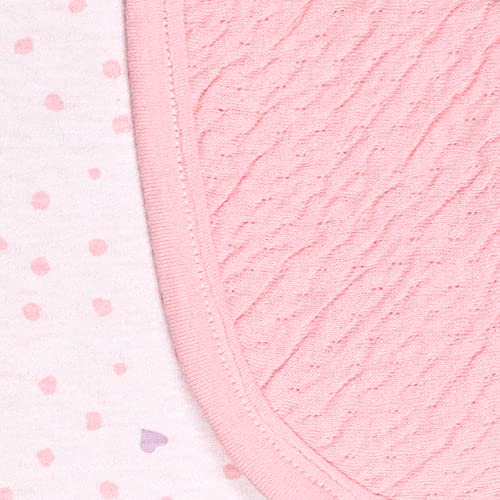 Image of HonestBaby Matelasse Reversible Receiving Blanket 100% Organic Cotton for Baby Boys, Girls, Love Dot, One Size