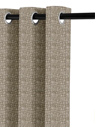 Image of Saral Home Tic tac Chenille Blackout Window Curtains 2PC,Beige. 4x5 Ft